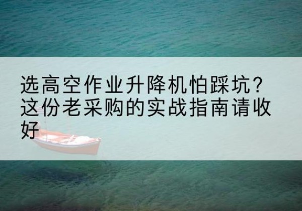桐柏高空作业升降机厂家推荐-选高空作业升降机怕踩坑？这份老采购的实战指南请收好